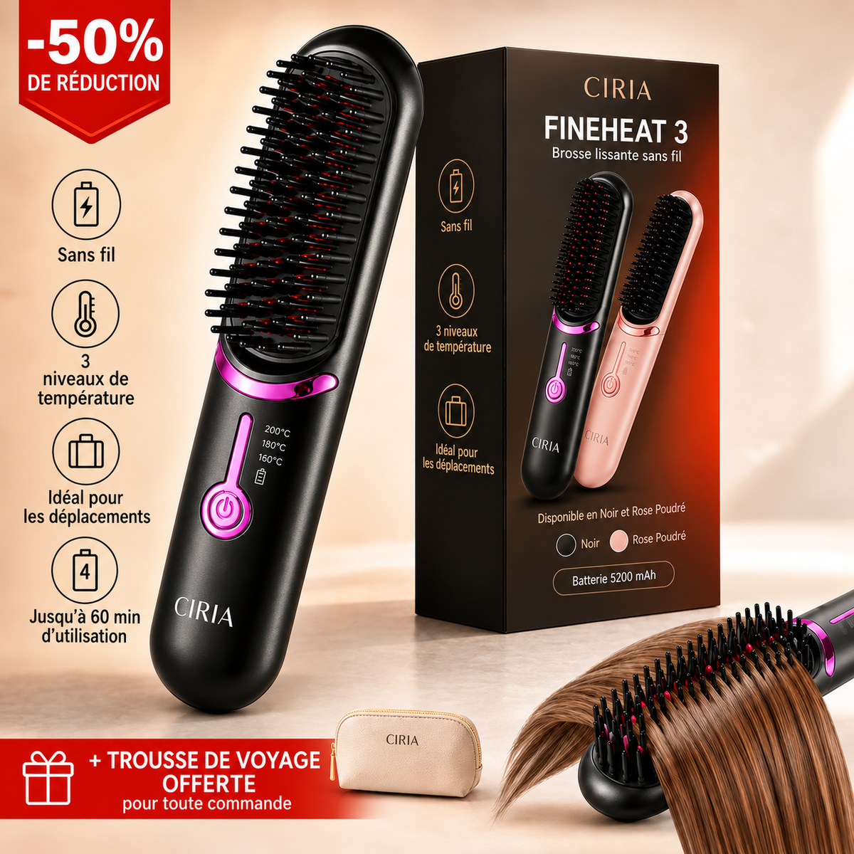 Brosse Lissante Sans Fil